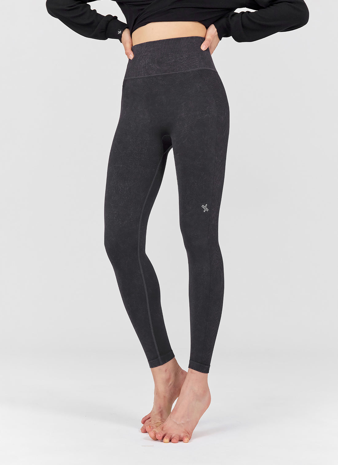 Seamless Denim-like Leggings Washed Black