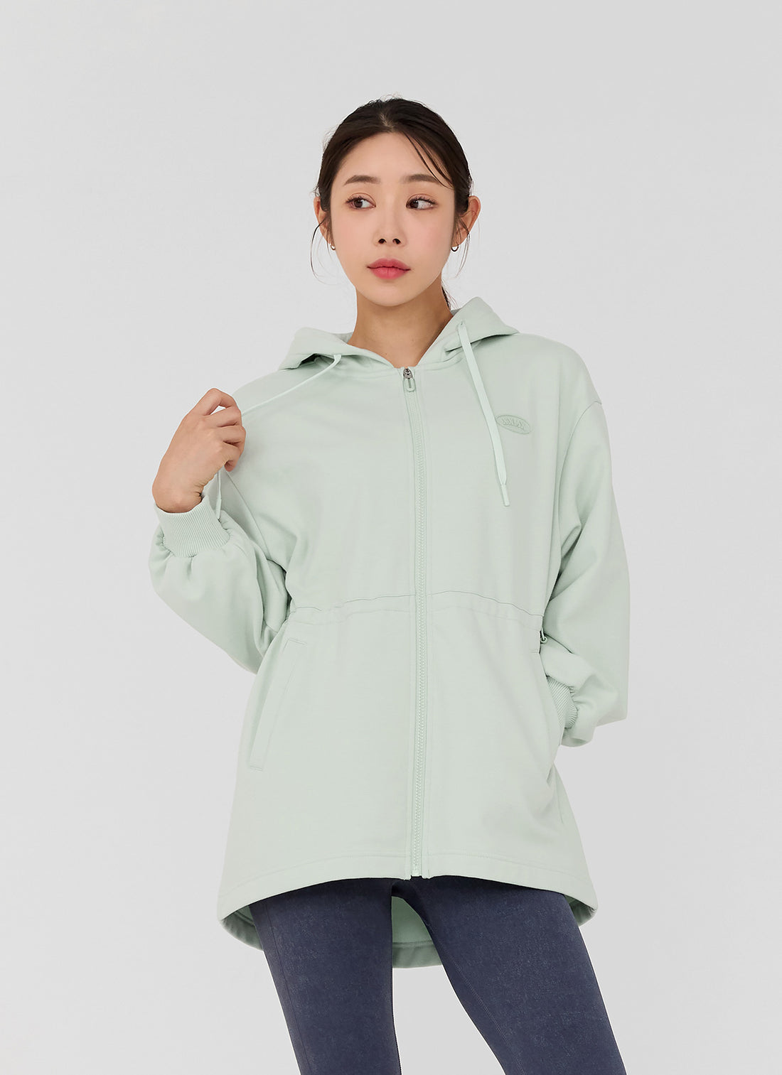 Warm Cotton Loosefit String Hoodie Zip-up