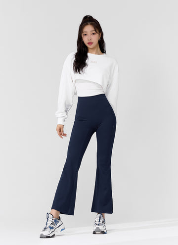 Ribbed Tension Bootscut Slit Pants